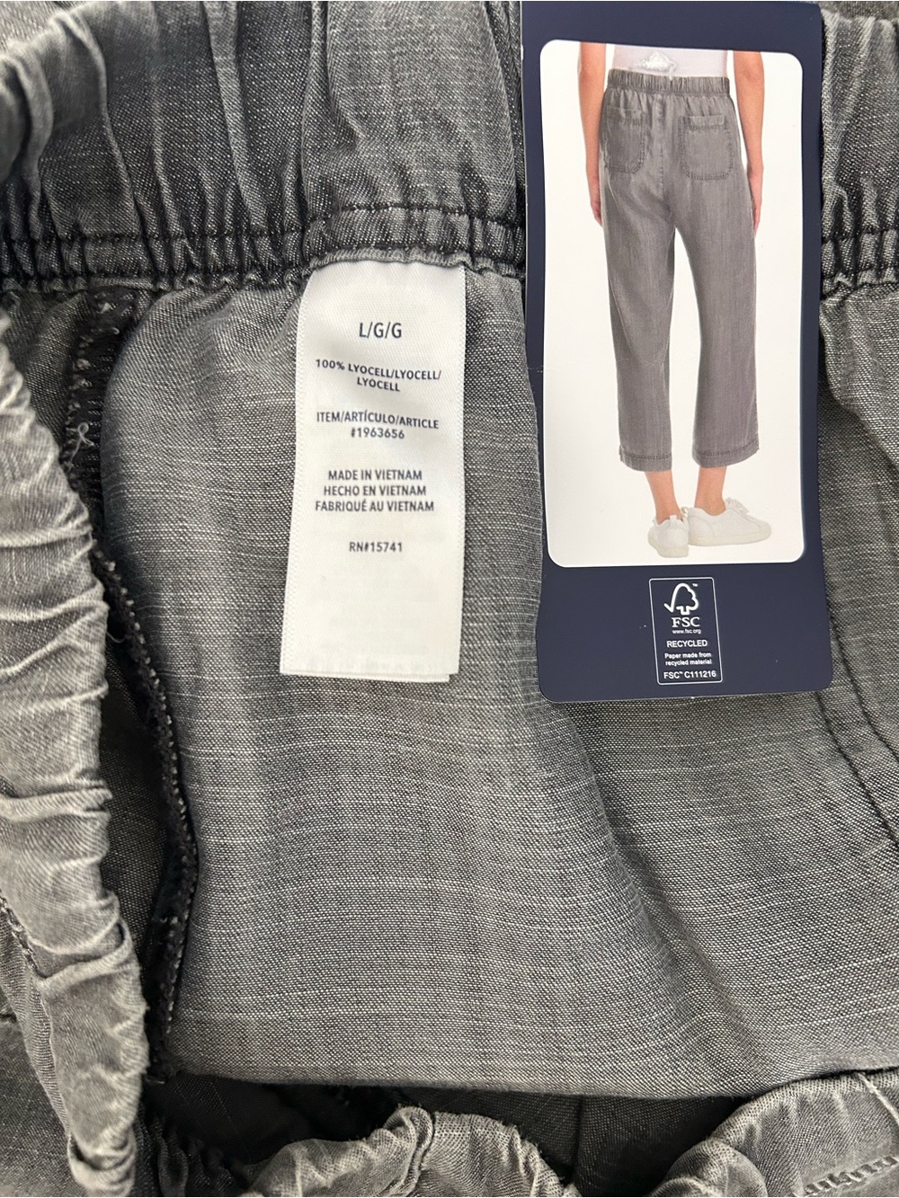 NWT Splendid Wide-Leg Drawstring Capris in Washed Gray - Picture 8 of 10